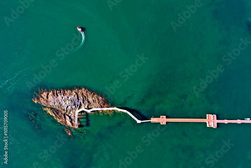 Aerial view of Seonyudo Island near Gunsan-si, Korea photo