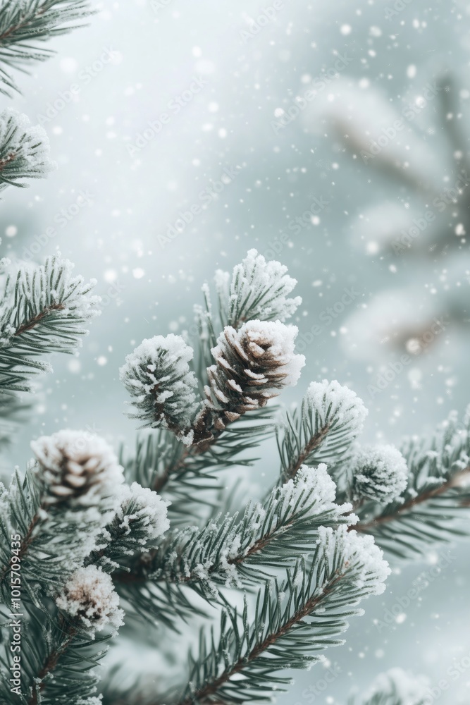 Closeup Snow Covered Evergreen Branches and Cones, Winter Holiday Nature Background, Snow Covered Natural Christmas Wallpaper, Rustic Business Backdrop Concept, Marketing Design with Copy Space Closeup Snow Covered Evergreen Branches and Cones, Winter Holiday Nature Background, Snow Covered Natural Christmas Wallpaper, Rustic Business Backdrop Concept, Marketing Design with Copy Space