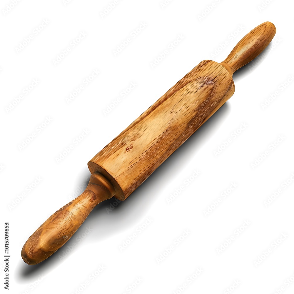 Wooden rolling pin isolated on white background Wooden rolling pin isolated on white background
