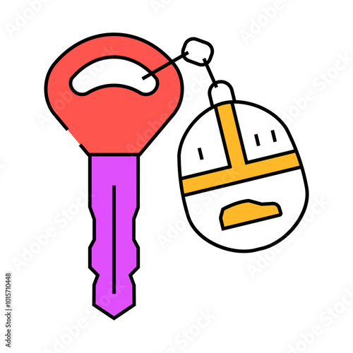 car key with fob line icon vector. car key with fob sign. isolated symbol illustration