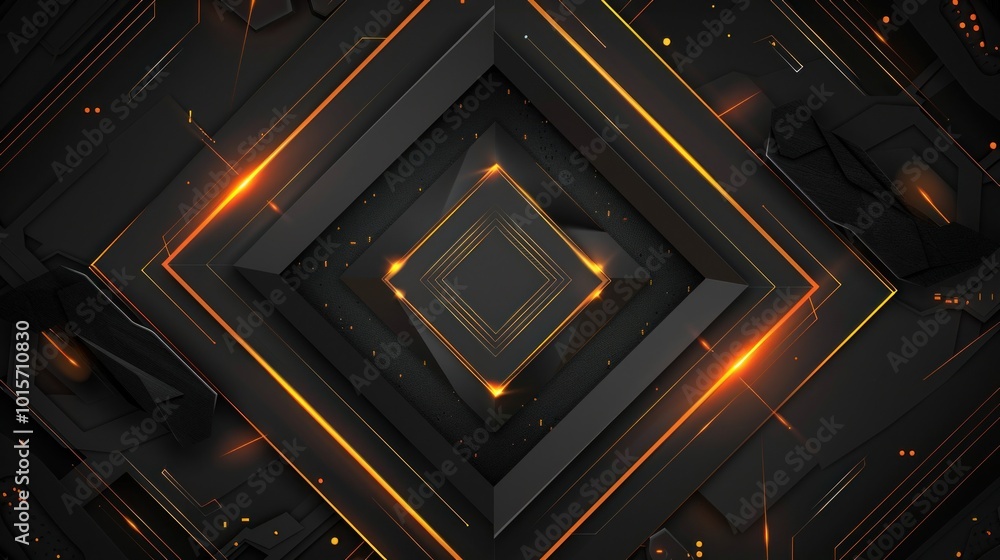 Abstract Geometric Design with Glowing Lines Abstract Geometric Design with Glowing Lines