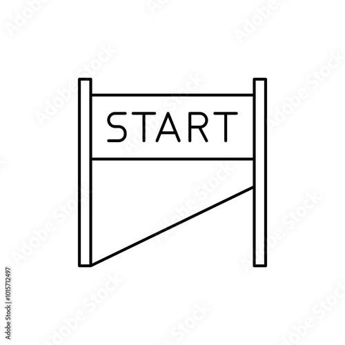 Start icon, start icon, gate icon to start, Objective & Goal icons