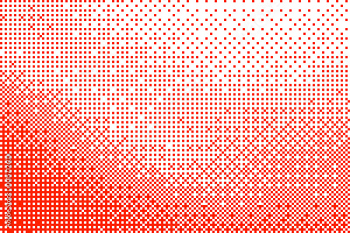 Red White vintage retro bitmap background, Vintage Poster with Halftone Texture and Pixelated Grain, Vintage Halftone Poster with Dot Gradient and Grunge Noise