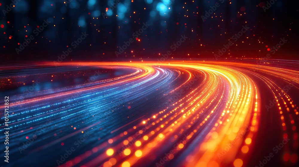 A high-speed panoramic abstract background illustrating light technology and motion concepts. A high-speed panoramic abstract background illustrating light technology and motion concepts.