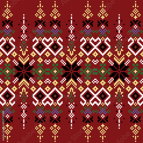 Ikat embroidery Ethnic oriental Pixel	
