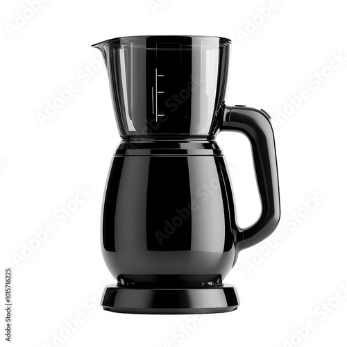 Stylish black coffee maker, designed for brewing the perfect cup. Modern kitchen appliance for coffee lovers.