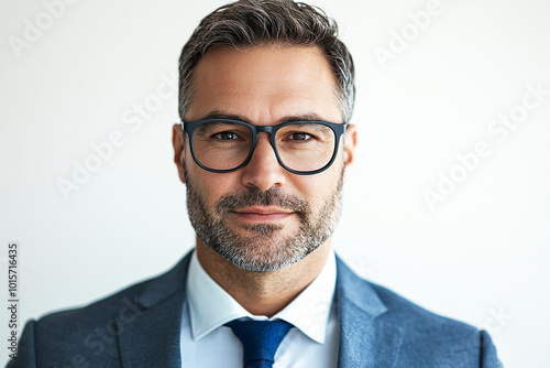 Man in a suit on a white background