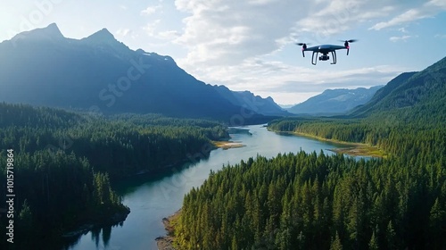 Wallpaper Mural Drone Flying Over Expansive National Park Landscape Torontodigital.ca