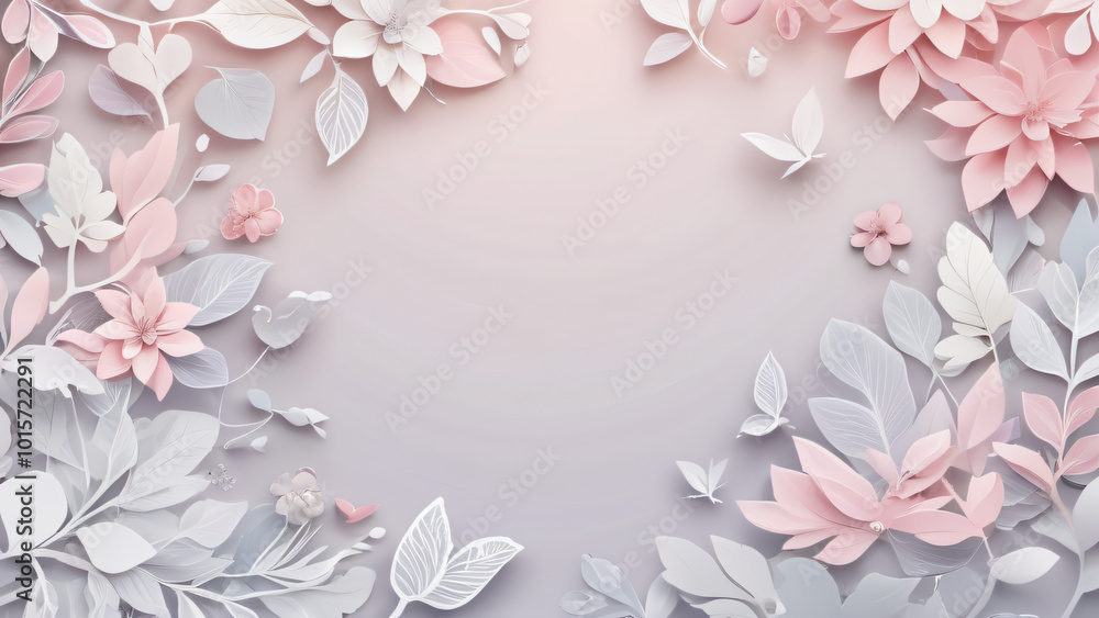 background with flowers and leaves background with flowers and leaves