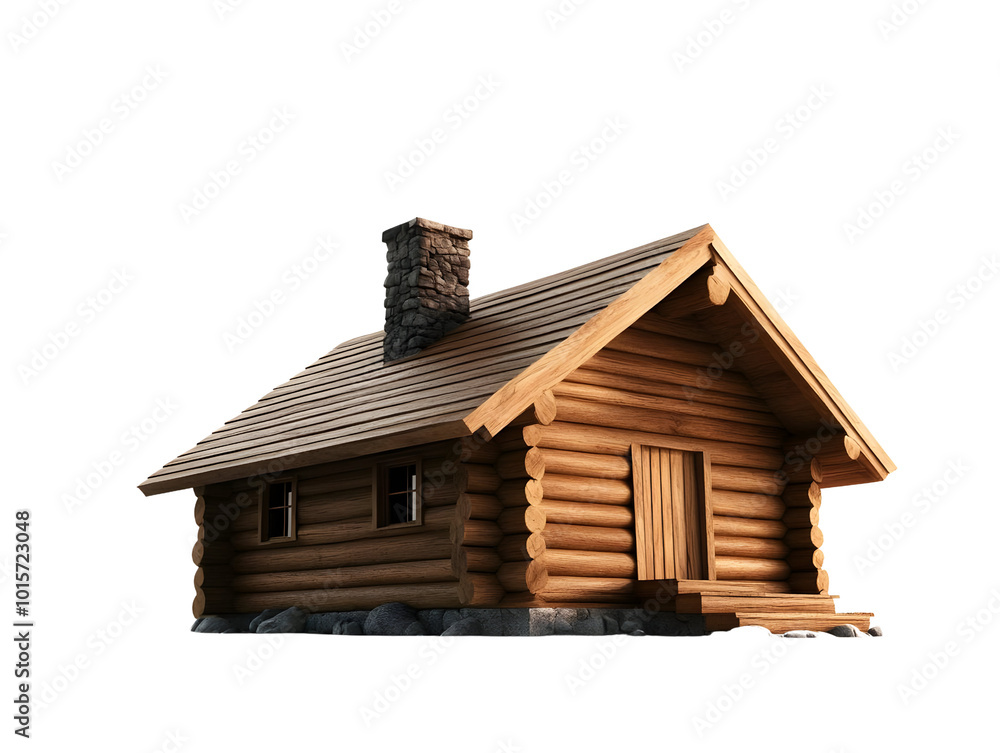 A rustic log cabin surrounded by nature, featuring a traditional design with a chimney and wooden texture. A rustic log cabin surrounded by nature, featuring a traditional design with a chimney and wooden texture.