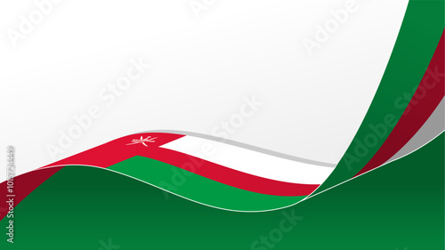 wavy Oman flag vector background with copy space for text. oman national day