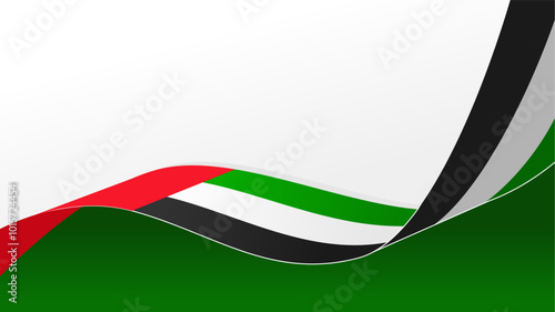 wavy united arab emirates flag vector background with copy space for text. UAE national day