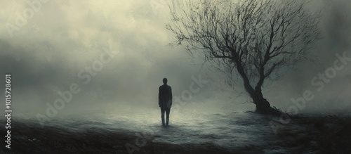 Lonely Figure in the Mist photo