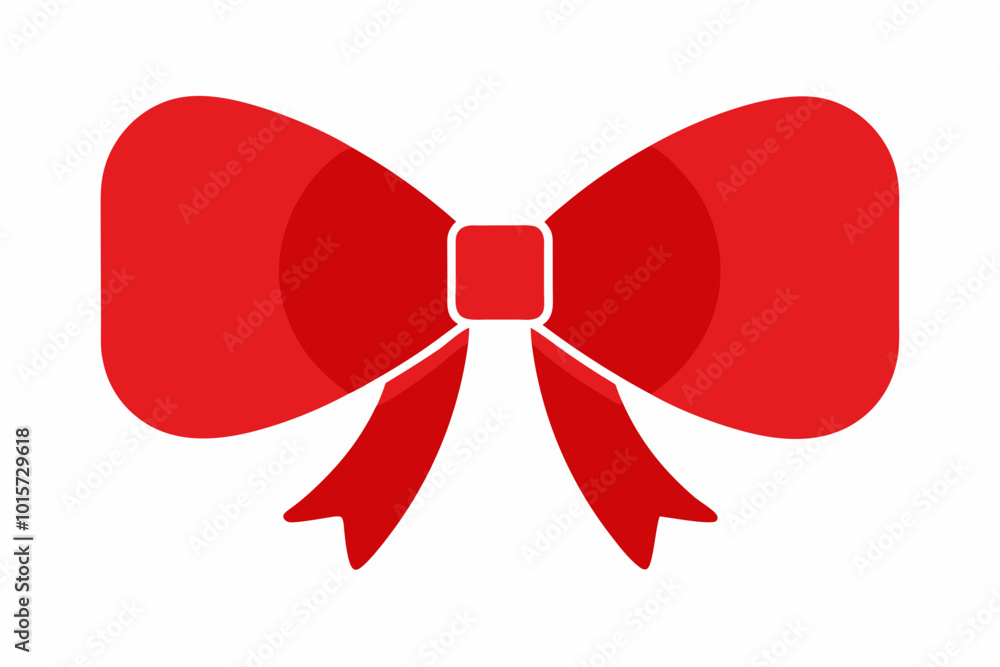 Red bow ribbon icon vector, gift ribbon decoration, christmas box decor Red bow ribbon icon vector, gift ribbon decoration, christmas box decor