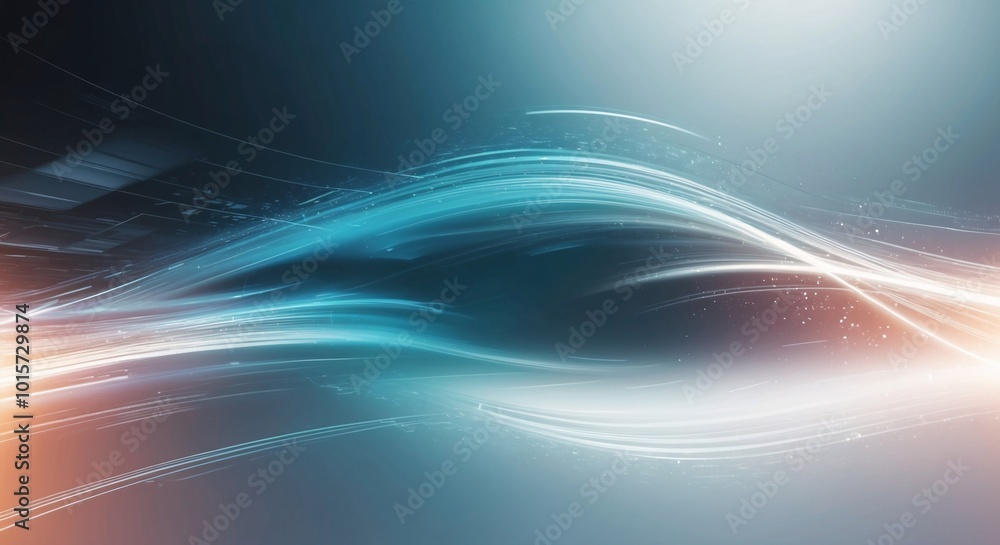 Abstract Flow: A mesmerizing abstract design with flowing lines of light in blue, white and orange hues against a dark background. The design evokes a sense of movement and energy. Abstract Flow: A mesmerizing abstract design with flowing lines of light in blue, white and orange hues against a dark background. The design evokes a sense of movement and energy.
