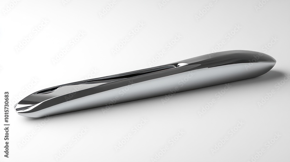A sleek, polished metallic object resembling a modern design tool. A sleek, polished metallic object resembling a modern design tool.
