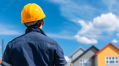 Professional Painting Contractor Applying Final Touches to House Exterior