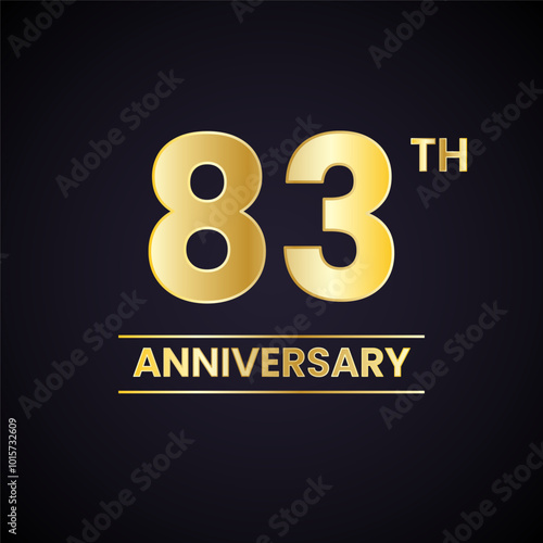 A stylish graphic design featuring the number and the word 'anniversary' in gold. Ideal for commemorating a special anniversary milestone.