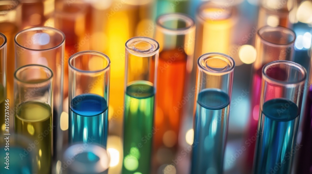Colorful Liquids in Test Tubes Colorful Liquids in Test Tubes