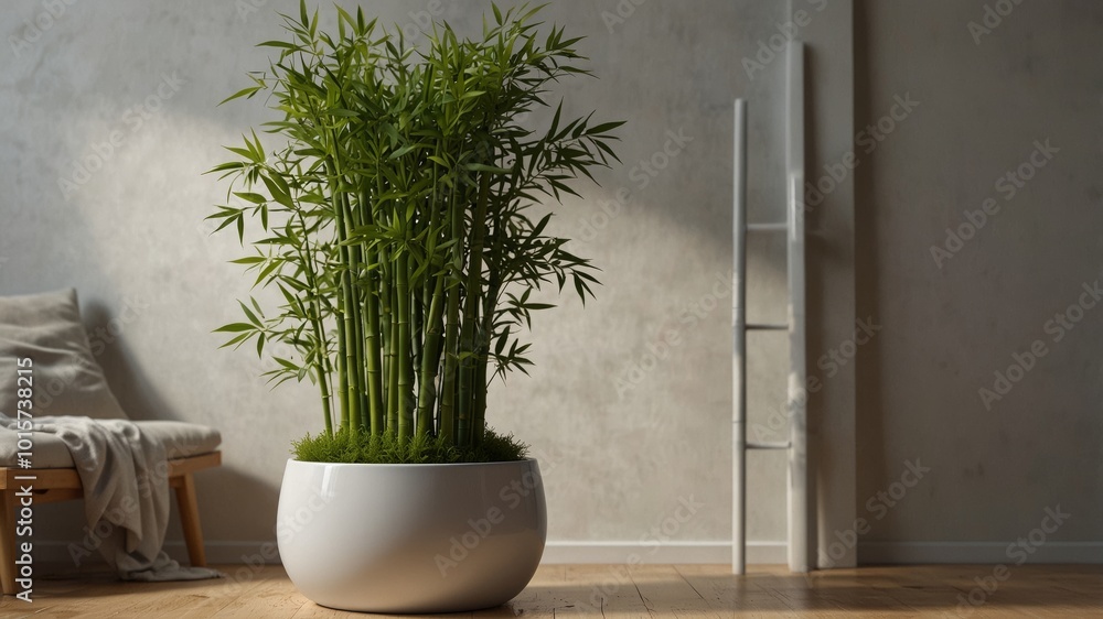Bamboo Plant in a Tall Ceramic Pot Bamboo Plant in a Tall Ceramic Pot