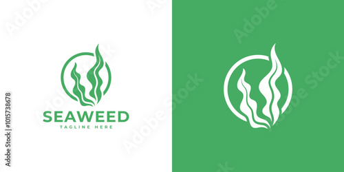 seaweed logo vector illustration, logo template