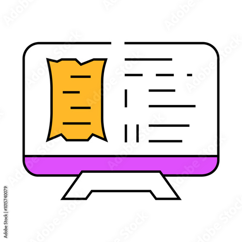 watching documentary line icon vector. watching documentary sign. isolated symbol illustration