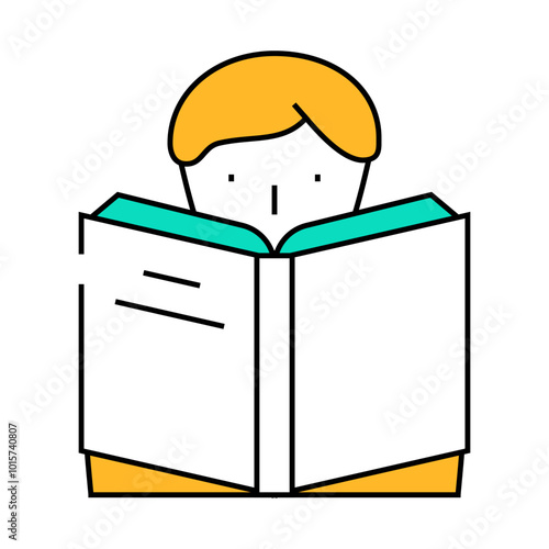 reading book line icon vector. reading book sign. isolated symbol illustration