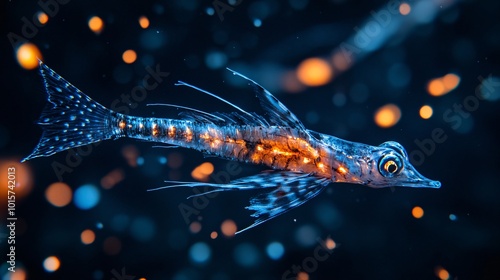 Glowing Dragonfish in the Deep Sea photo