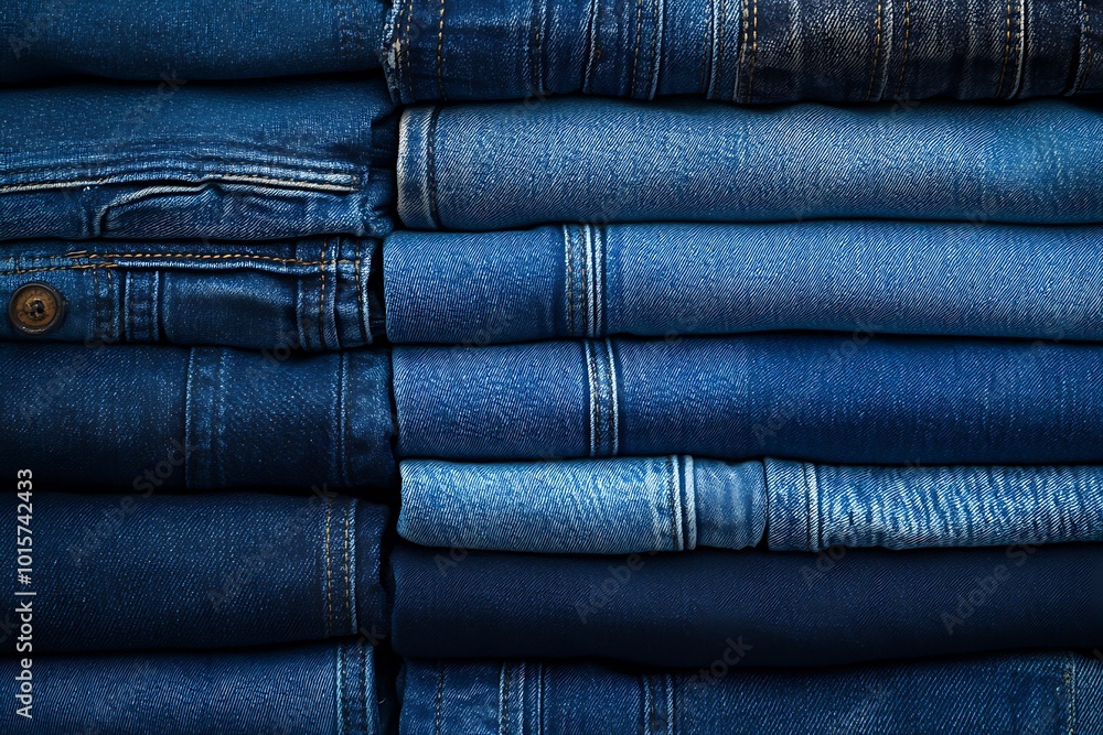 Blue jeans pants clothes pile background. Blue jeans pants clothes pile background.