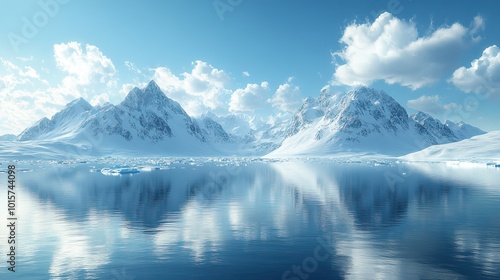 Wallpaper Mural A fictional Arctic landscape showcases melting ice caps and polar seas, reflecting climate vulnerability. Torontodigital.ca