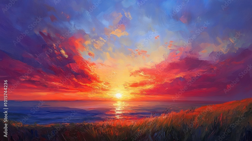 Vibrant Sunset Over the Ocean Vibrant Sunset Over the Ocean