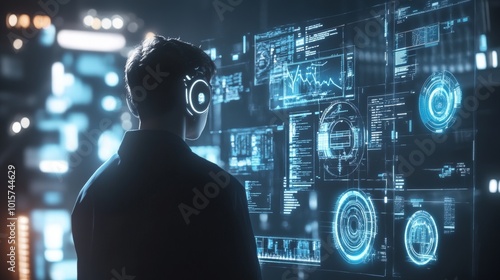 Wallpaper Mural "Capture the essence of digital transformation with a dynamic and futuristic design, showcasing the seamless integration of technology and innovation in reshaping industries  Torontodigital.ca