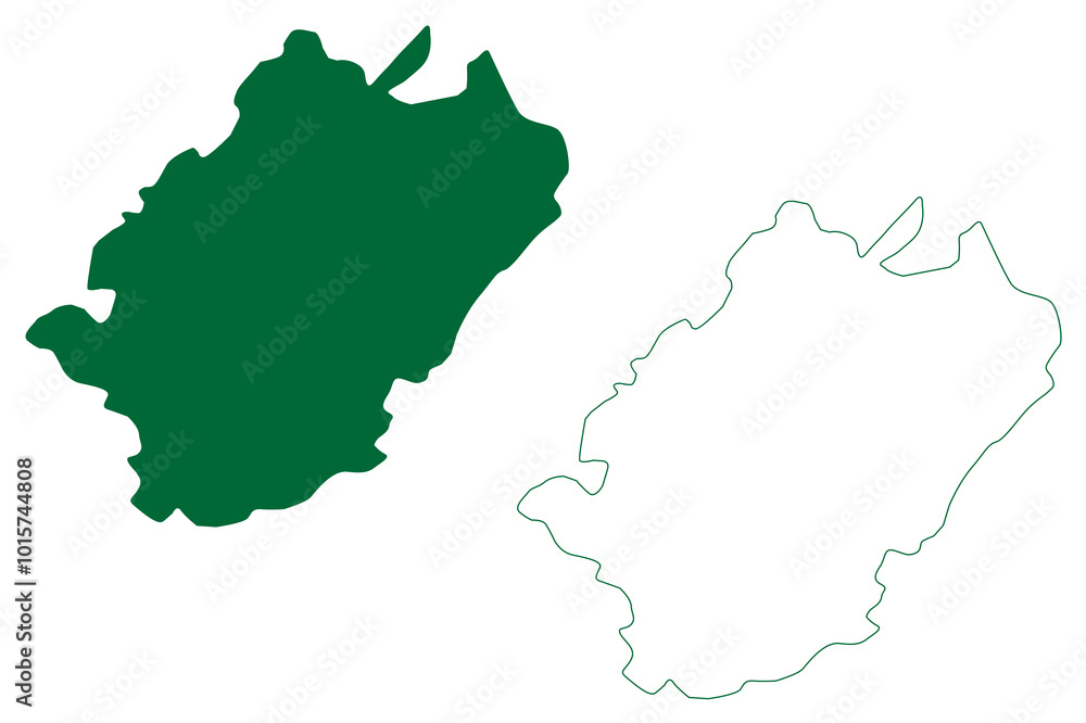 Obraz premium Yamunanagar district (Haryana State, Republic of India) map vector illustration, scribble sketch Yamunanagar map