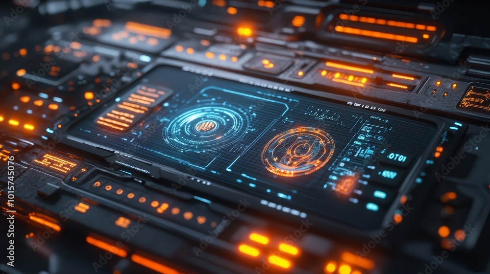 Futuristic control panel with AI algorithms visualized in holographic screens, global connections pulsating in an abstract digital environment Futuristic control panel with AI algorithms visualized in holographic screens, global connections pulsating in an abstract digital environment