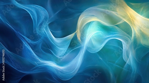 Abstract Blue and Green Swirling Light 