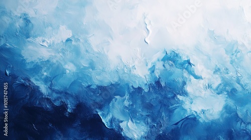 Abstract Blue Oil Paint Brush Strokes Wallpaper photo