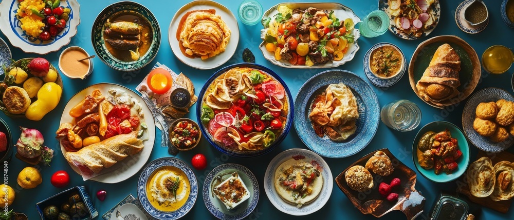 Capture the essence of World Food Day with a stunning real picture showcasing a colorful spread of international dishes, emphasizing the celebration of diverse cultures and the global importance Capture the essence of World Food Day with a stunning real picture showcasing a colorful spread of international dishes, emphasizing the celebration of diverse cultures and the global importance