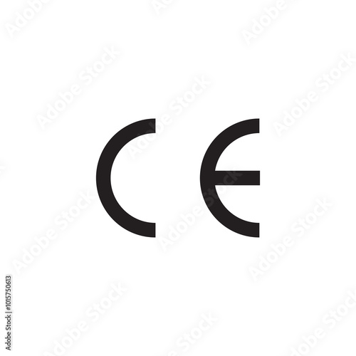 CE vector sign, simple flat black trendy style illustration for web and app..eps