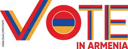 vote word Armenia or Armenians with voting sign showing general election of Armenia, vector illustration