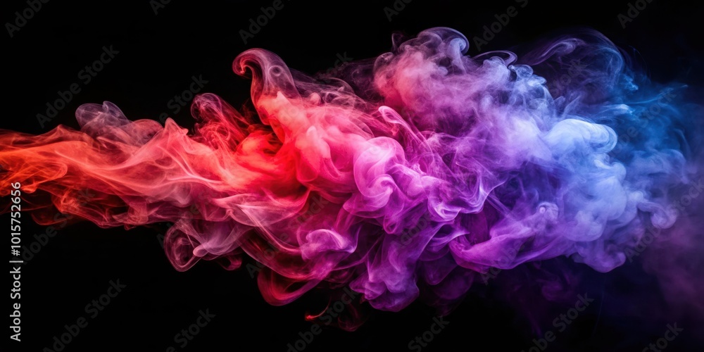 Abstract Swirling Smoke in Vibrant Hues of Red, Purple, and Blue Against a Dark Background Abstract Swirling Smoke in Vibrant Hues of Red, Purple, and Blue Against a Dark Background