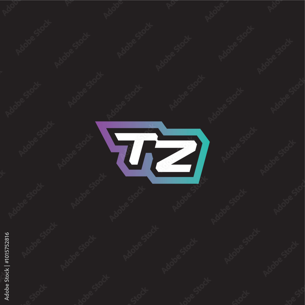 dynamic and bold concept TZ gaming monogram logo letter modern esport dynamic and bold concept TZ gaming monogram logo letter modern esport