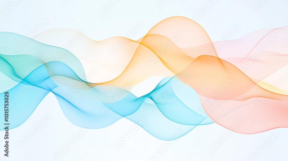 Fototapeta premium Colorful Waves of Flowing Fabric Creating a Soft and Elegant Abstract Background