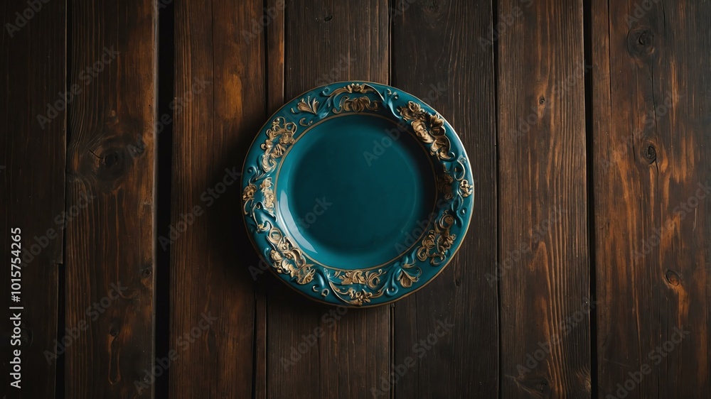 aesthetic fine drape plate design art, top view on rustic wooden table aesthetic fine drape plate design art, top view on rustic wooden table