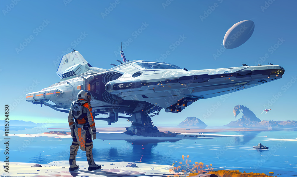 Obraz premium Sci-fi spaceship