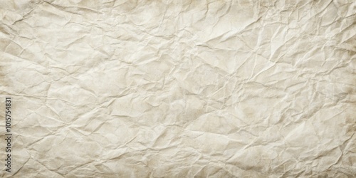 A High-Resolution Close-Up Image of Crumpled Paper Featuring a Natural Texture and Subtle Tonal Variations