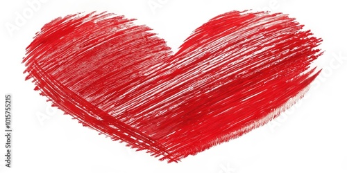 A vibrant red heart shape drawn with bold strokes, showcasing the power of simple expression and emotional connection photo