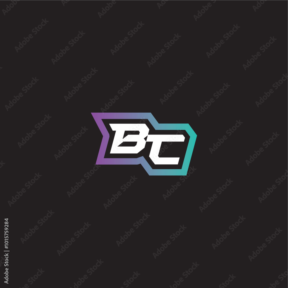 gaming monogram logo dynamic and bold concept BC modern esport letter gaming monogram logo dynamic and bold concept BC modern esport letter