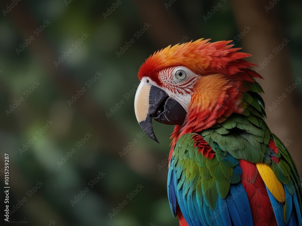 Close Up Portrait of a Vibrant Macaw Close Up Portrait of a Vibrant Macaw