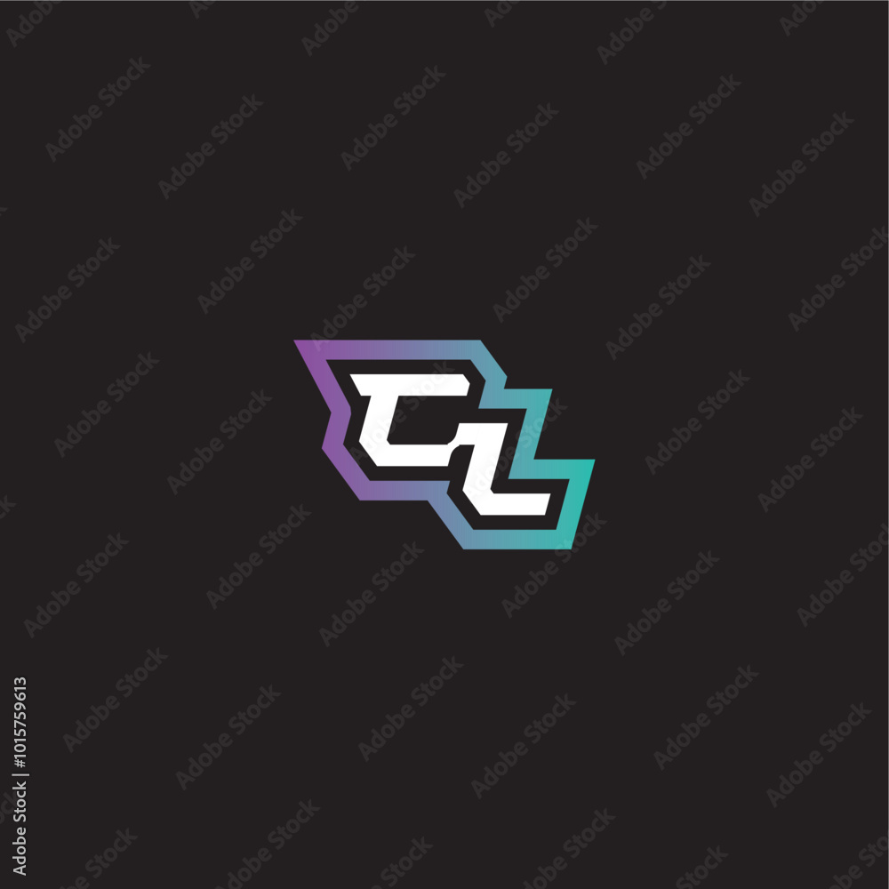 gaming monogram logo dynamic and bold concept CL modern esport letter