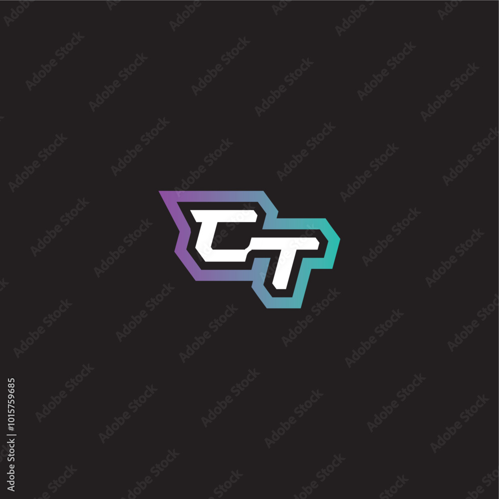gaming monogram logo dynamic and bold concept CT modern esport letter gaming monogram logo dynamic and bold concept CT modern esport letter